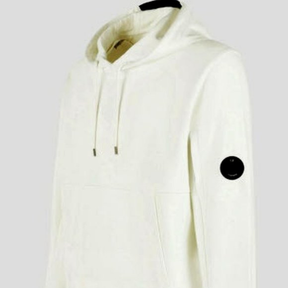 C.P. Company Other - C.P. Company Diagonal Raised Fleece Hoodie (Gauze White) - Mens Medium